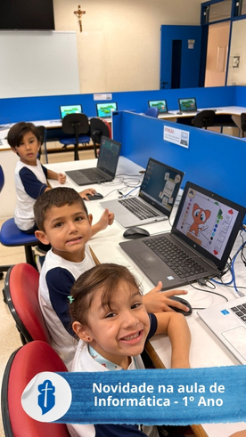 Novidade na aula de Inform�tica - 1� Ano S�o Paulo da Cruz