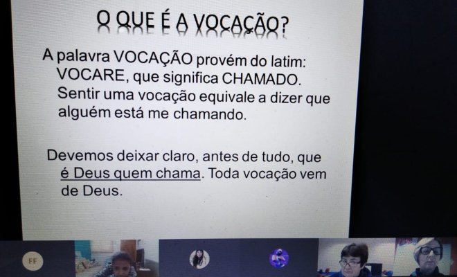 2020 - Ensino Religioso - Vocao com a Irm Leonilda e as turmas do 4 C e D